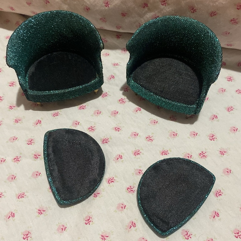Sparkling Teal Miniature 1:12 scale Armchairs - Picture 5 of 7